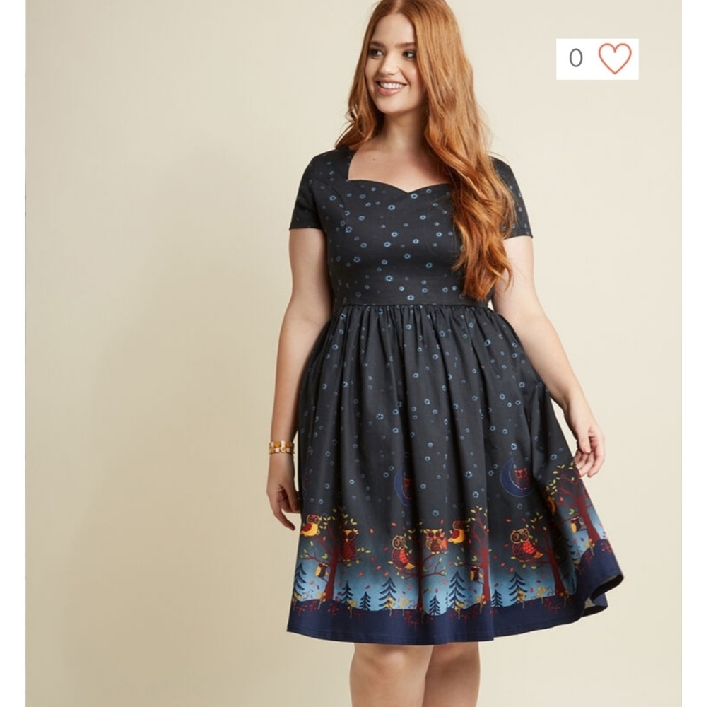 XL Banned Modcloth Night-time Owl Dress